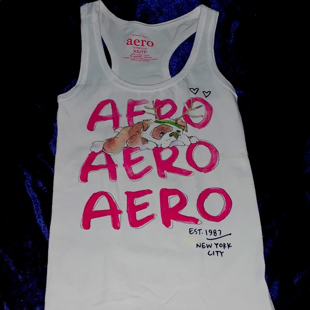 aero shirt with a puppy on it with hearts